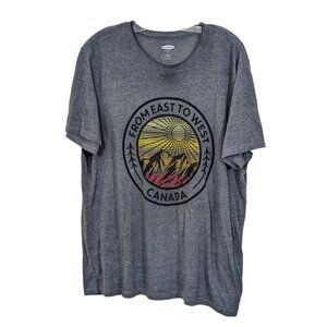 Old Navy Soft Washed T Shirt Gray Graphic Tee Mens XL Mountain Nature Canada